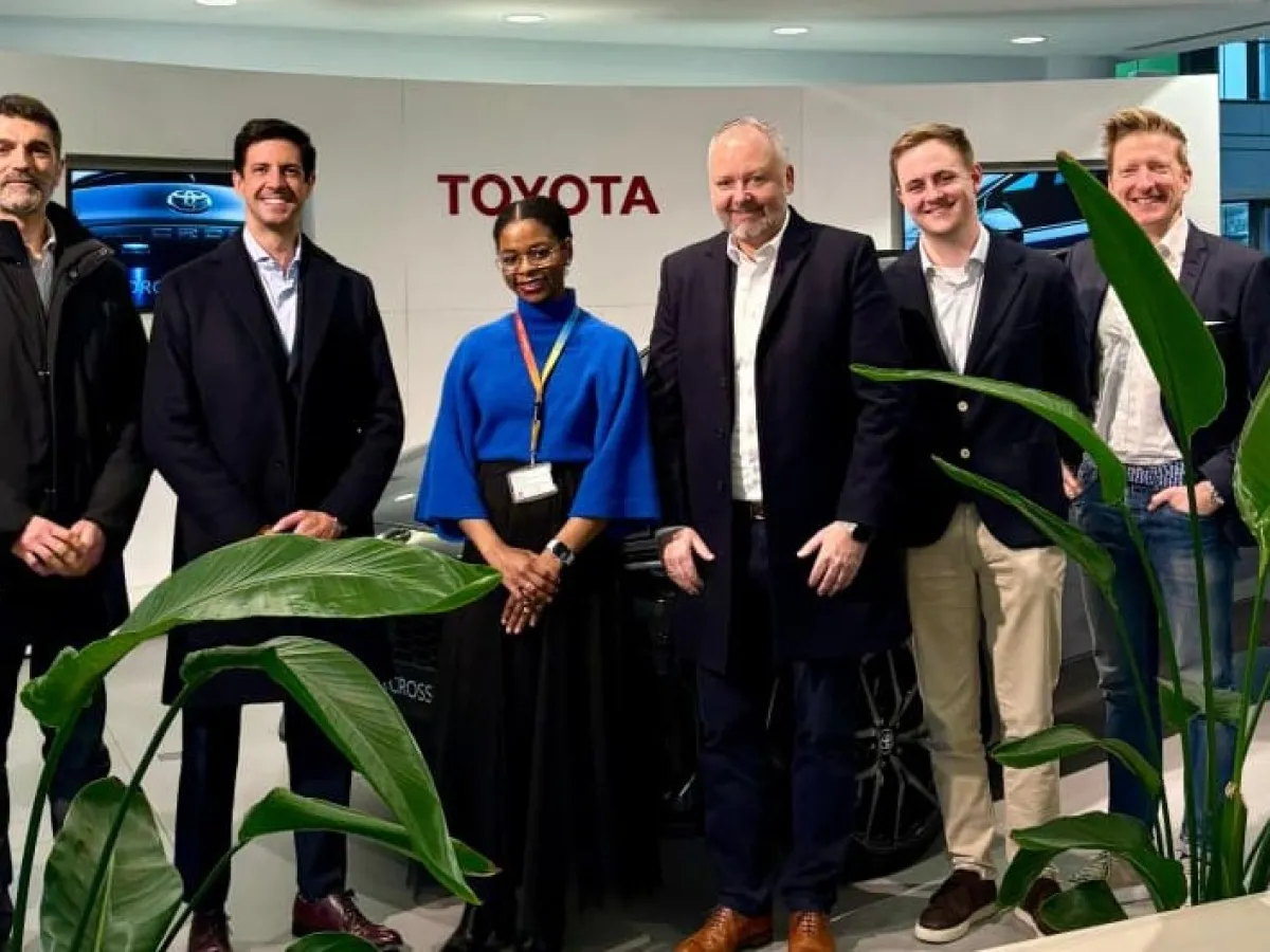 From left to right:  Strategic Account Management Toyota Filippo Centamori, Mariano Pereyra, Naïna Aboutoihi (TME), Roar Solberg, Yannick Nehling and Jens Wagner form Business Management EMEA. 