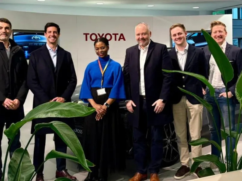 From left to right:  Strategic Account Management Toyota Filippo Centamori, Mariano Pereyra, Naïna Aboutoihi (TME), Roar Solberg, Yannick Nehling and Jens Wagner form Business Management EMEA. 